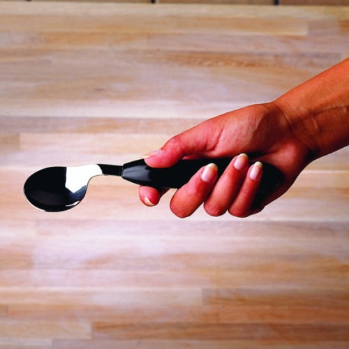 Zakrzywiona łyżeczka z grubym trzonkiem - Etac angled spoon