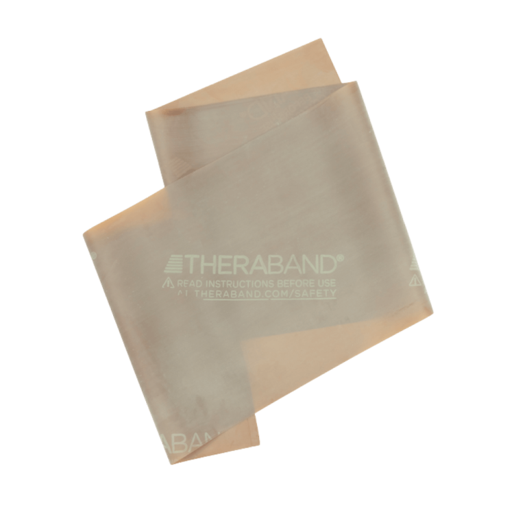 Taśma lateksowa Theraband 1,5m - (kolor beżowy - opór najsłabszy)