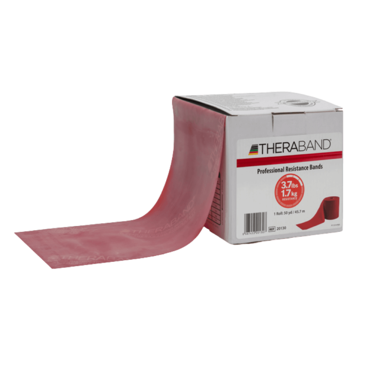 Taśma lateksowa Theraband 45,5 m (kolor czerwony - opór średni)