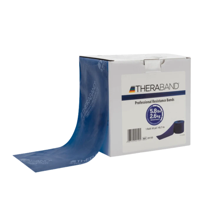 Taśma lateksowa Theraband 45,5 m (kolor niebieski - opór extra mocny)