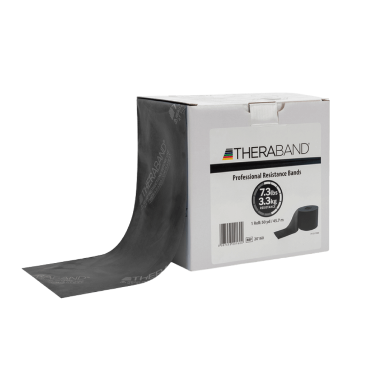 Taśma lateksowa Theraband 45,5 m (kolor czarny - opór specjalnie mocny)