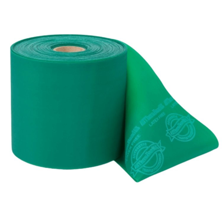 Taśma bezlateksowa Theraband 22,9 m - kolor zielony - opór mocny