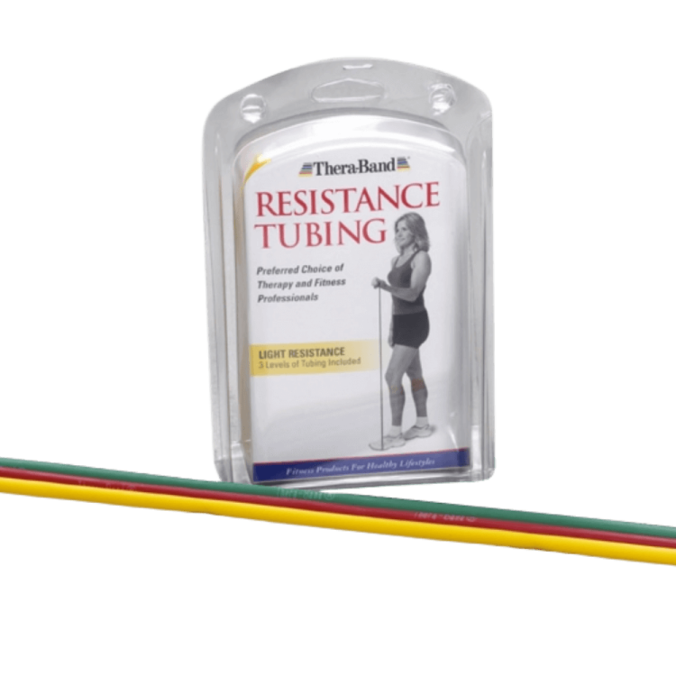Komplet tubingów mniejszego oporu TheraBand. 3 x 1,5 m. Kolory żółty, czerwony, zielony