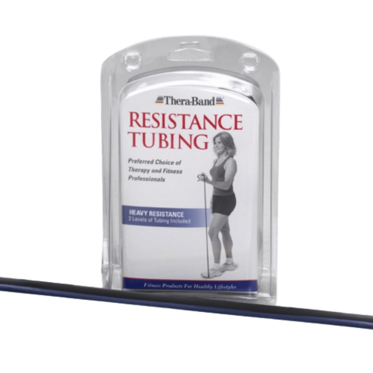 Komplet tubingów większego oporu TheraBand. 2 x 1,5 m. Kolory niebieski, czarny