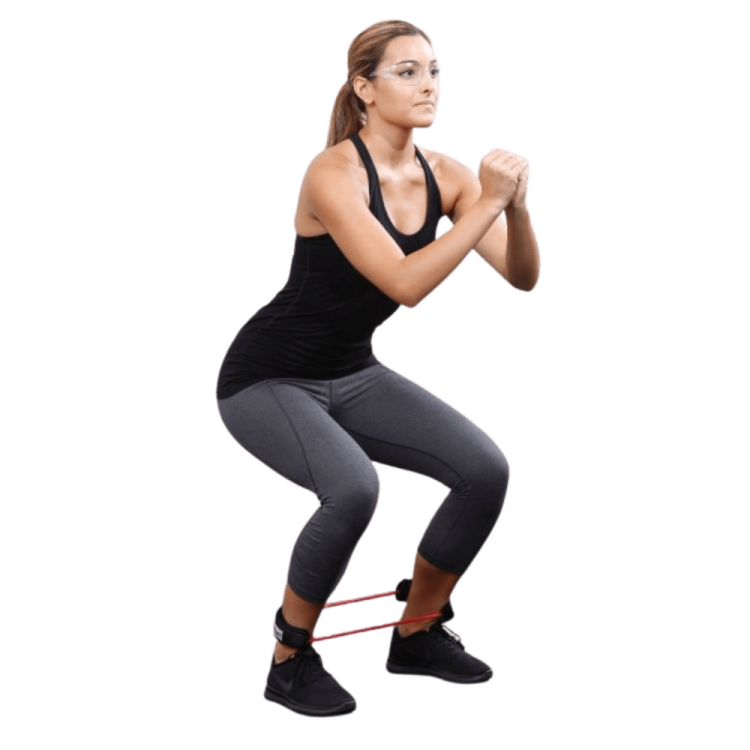 Tubing loop TheraBand® 30 cm z manżetami. Kolor czerwony, Opór średni