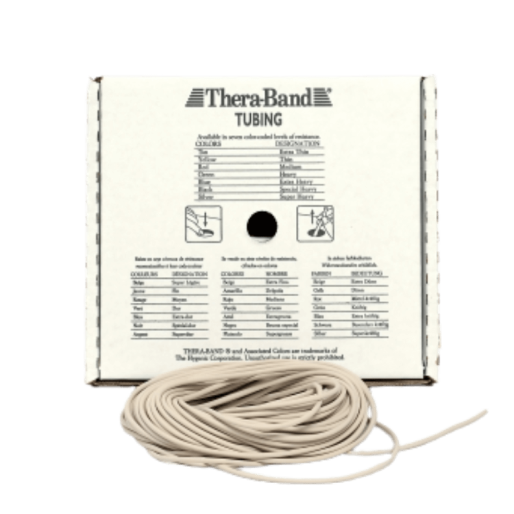 Tubing Thera Band 30,5 m. Kolor beżowy, Opór najsłabszy