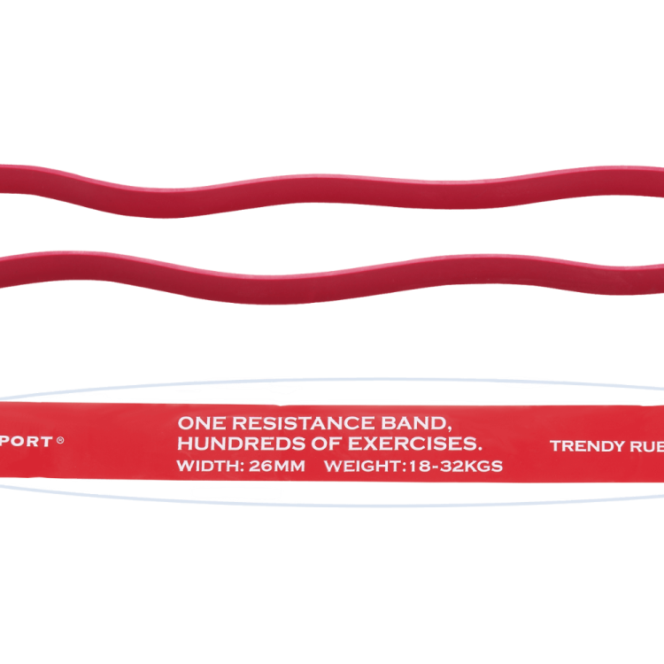 Power Band 18 kg - 32 kg, kolor czerwony, opór mocny - (heavy) - TRENDY
