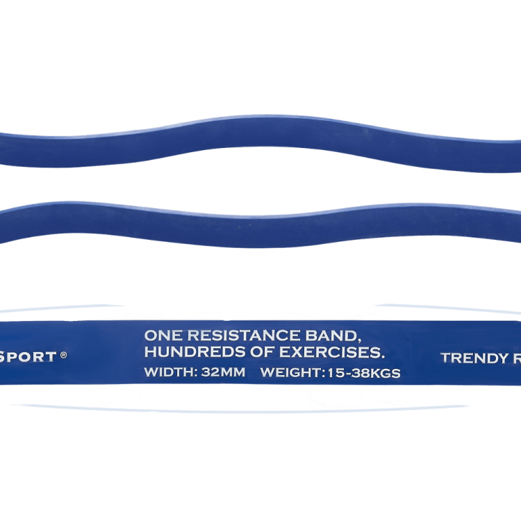 Power Band 15 kg - 38 kg, kolor niebieski, opór extra mocny - (x-heavy) - TRENDY