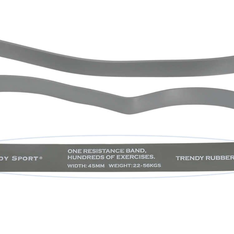Power Band 22 kg - 56 kg, kolor srebrny, opór maksymalnie mocny - (xx-heavy) - TRENDY
