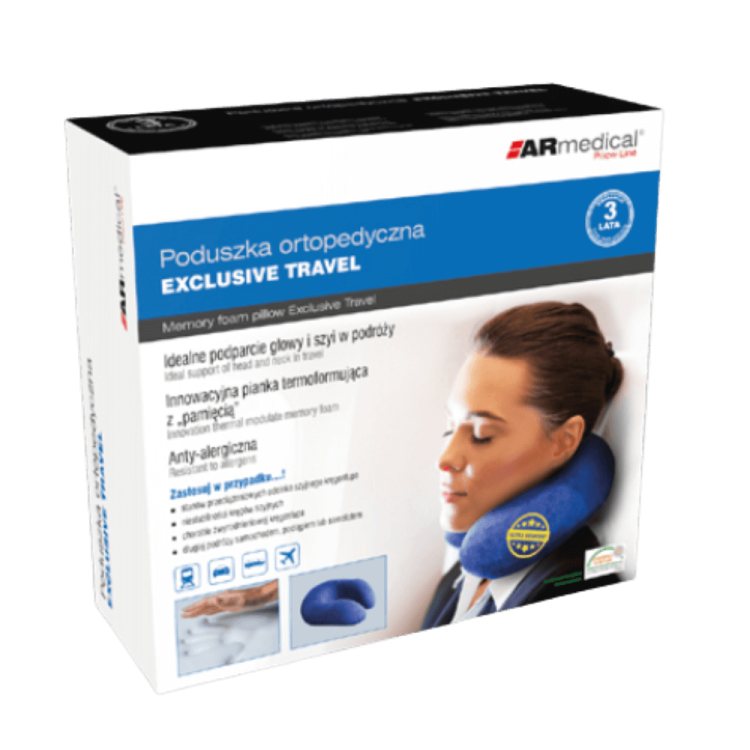 Poduszka ortopedyczna EXCLUSIVE TRAVEL niebieska MTP-3230 - ARmedical