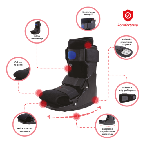 Orteza stopowo-goleniowa niska Walker Basic czarna AR-603 - ARmedical