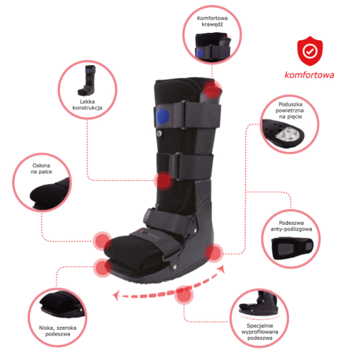 Orteza stopowo-goleniowa wysoka Walker Basic czarna AR-604 - ARmedical