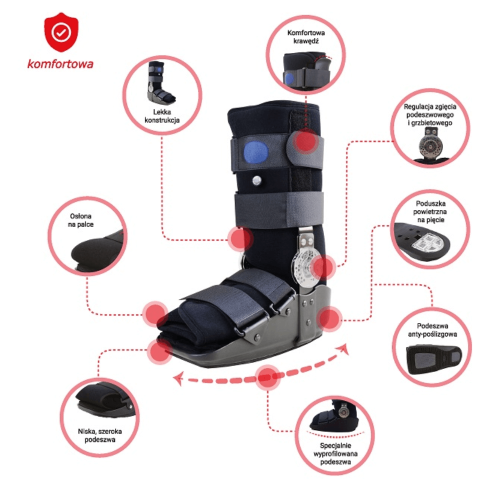 Orteza stopowo-goleniowa niska Walker Clock czarna AR-605 - ARmedical