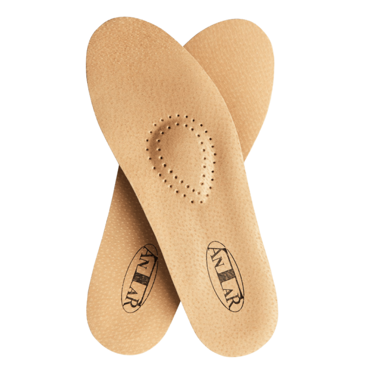 Wkładki ortopedyczne skórzane przeciw płaskostopiu poprzecznemu i podłużnemu – amortyzujące AT53502 - Antar